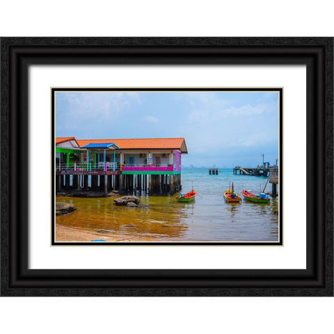 Thailand - 198 Black Ornate Wood Framed Art Print with Double Matting by Heine, Ben