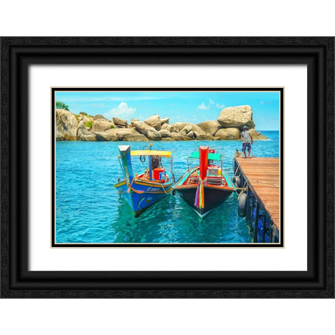 Thailand - 409 Black Ornate Wood Framed Art Print with Double Matting by Heine, Ben