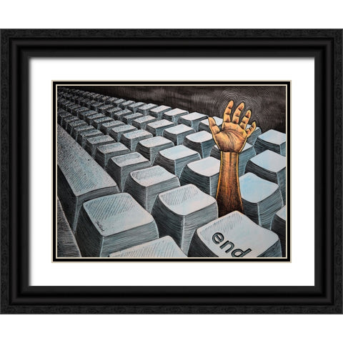 The End Black Ornate Wood Framed Art Print with Double Matting by Heine, Ben