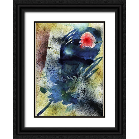Abstract Big Bang Black Ornate Wood Framed Art Print with Double Matting by Heine, Ben