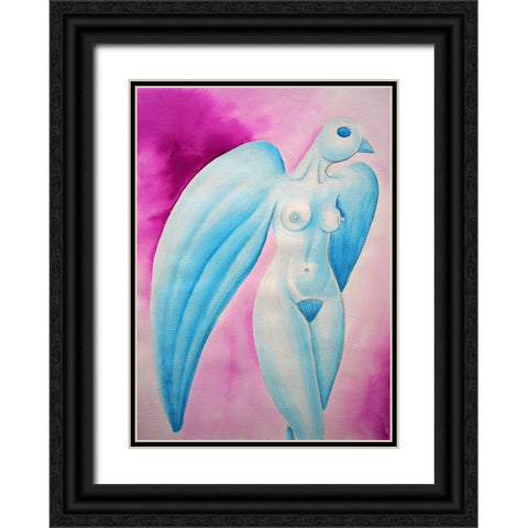 bird Watercolor Black Ornate Wood Framed Art Print with Double Matting by Heine, Ben