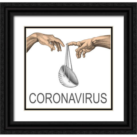 Coronavirus Black Ornate Wood Framed Art Print with Double Matting by Heine, Ben