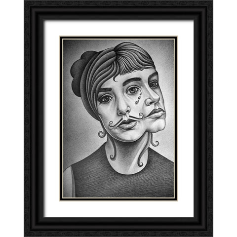 Double Face Black Ornate Wood Framed Art Print with Double Matting by Heine, Ben