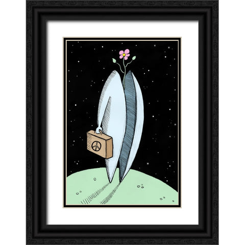 Mr Peace Black Ornate Wood Framed Art Print with Double Matting by Heine, Ben