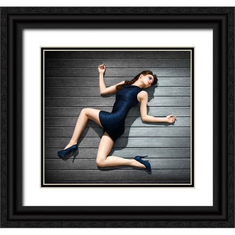 ZigZag Black Ornate Wood Framed Art Print with Double Matting by Heine, Ben