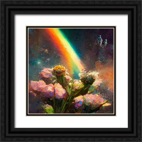 Astro Cruise 10 - Wishing you all the best - Happy Love Black Ornate Wood Framed Art Print with Double Matting by Heine, Ben