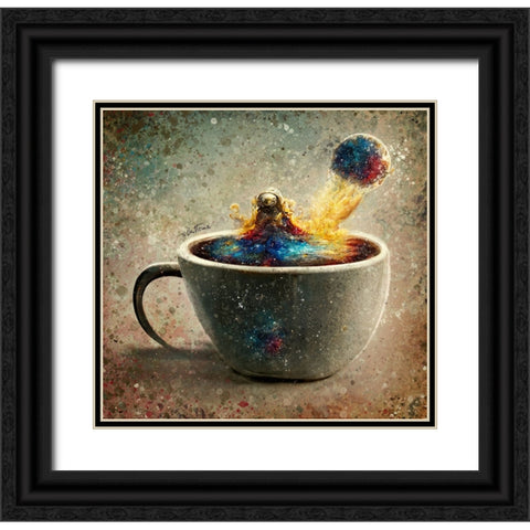 Astro Cruise 19 - A Cup of Coffee Black Ornate Wood Framed Art Print with Double Matting by Heine, Ben