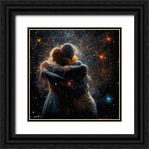 Astro Cruise 21 - The Two of Us in the Universe Black Ornate Wood Framed Art Print with Double Matting by Heine, Ben