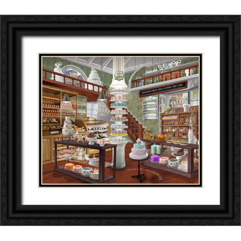Best Bakery Black Ornate Wood Framed Art Print with Double Matting by Bigelow Illustrations- Exclusive