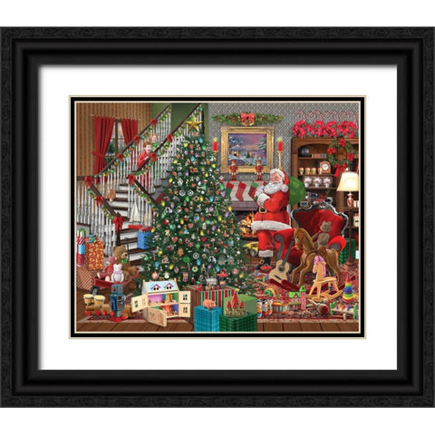 Christmas Joy Black Ornate Wood Framed Art Print with Double Matting by Bigelow Illustrations- Exclusive