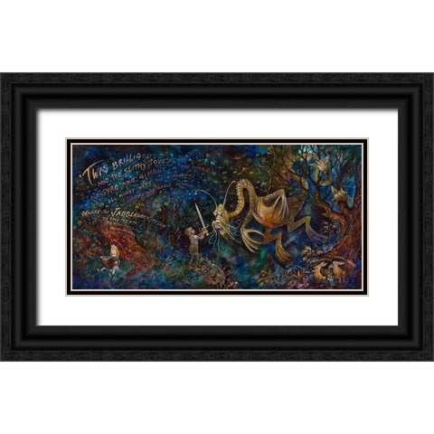Jabberwocky Black Ornate Wood Framed Art Print with Double Matting by Bell, Bill