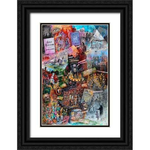 Dickens Black Ornate Wood Framed Art Print with Double Matting by Bell, Bill