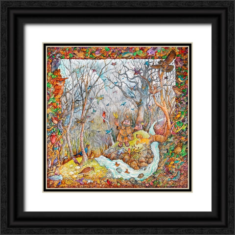 Francis and Friends Black Ornate Wood Framed Art Print with Double Matting by Bell, Bill