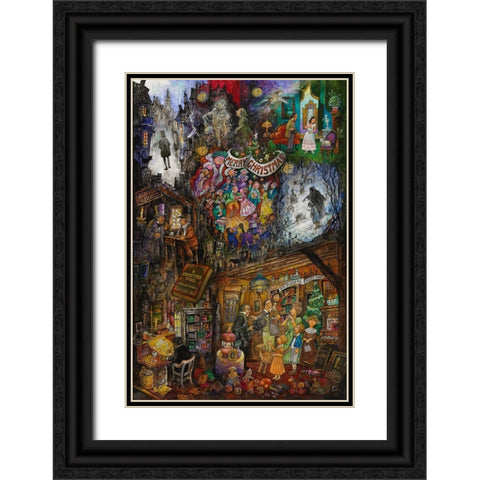 A Christmas Carol Black Ornate Wood Framed Art Print with Double Matting by Bell, Bill