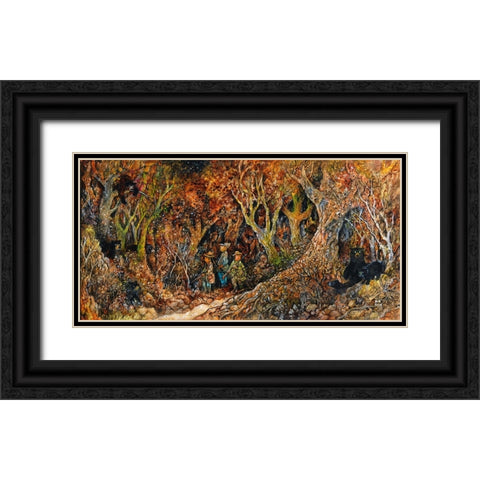 Bear Hunters Black Ornate Wood Framed Art Print with Double Matting by Bell, Bill