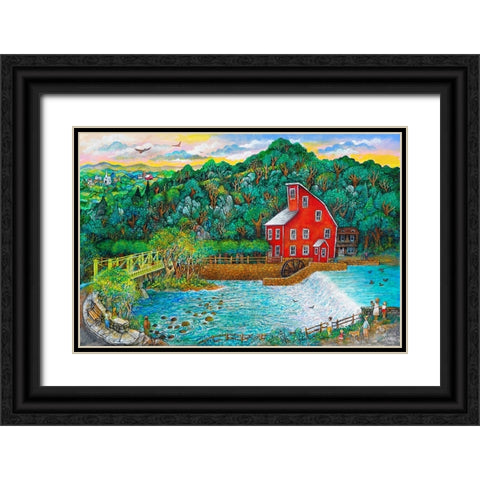 Clinton Falls Black Ornate Wood Framed Art Print with Double Matting by Bell, Bill