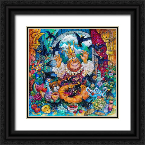 Black Birds Black Ornate Wood Framed Art Print with Double Matting by Bell, Bill