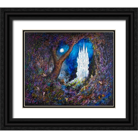 The Fairie Castle Black Ornate Wood Framed Art Print with Double Matting by Bell, Bill