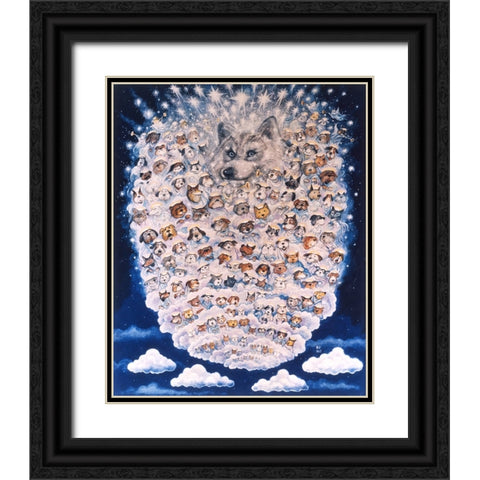 Dog Heaven Black Ornate Wood Framed Art Print with Double Matting by Bell, Bill