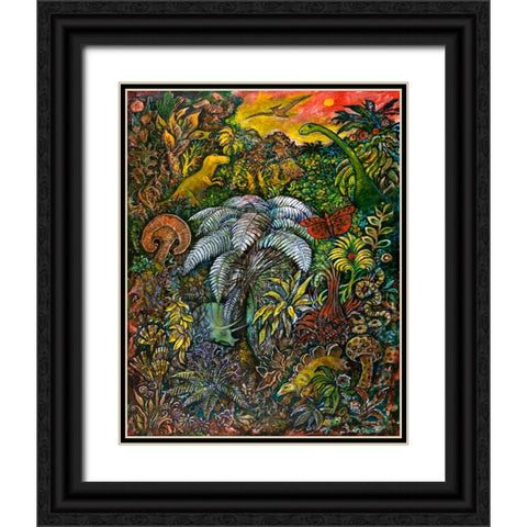 Jurassisity Black Ornate Wood Framed Art Print with Double Matting by Bell, Bill