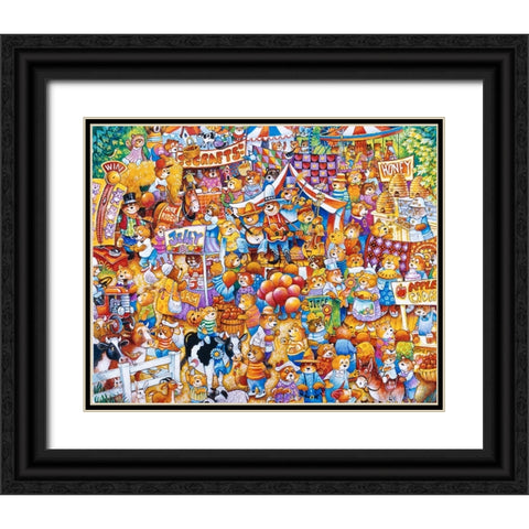 Teddy Bear Fair Black Ornate Wood Framed Art Print with Double Matting by Bell, Bill