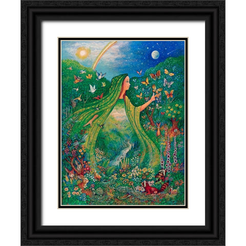 Mother Nature Black Ornate Wood Framed Art Print with Double Matting by Bell, Bill