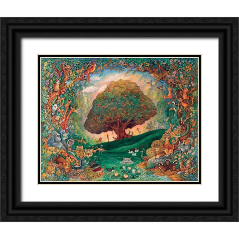 Tree of Knowledge 2 Black Ornate Wood Framed Art Print with Double Matting by Bell, Bill