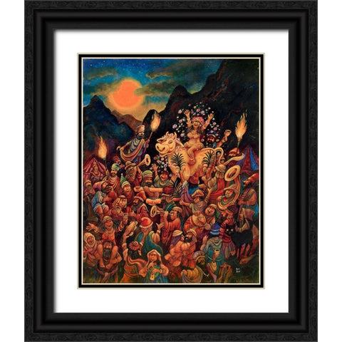 4 Black Ornate Wood Framed Art Print with Double Matting by Bell, Bill