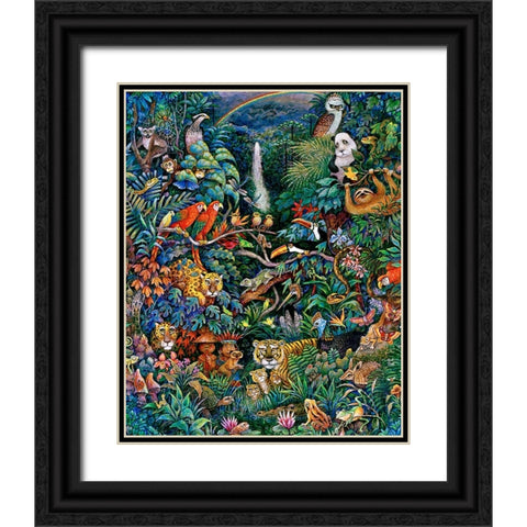 Rainbow Rainforest Black Ornate Wood Framed Art Print with Double Matting by Bell, Bill