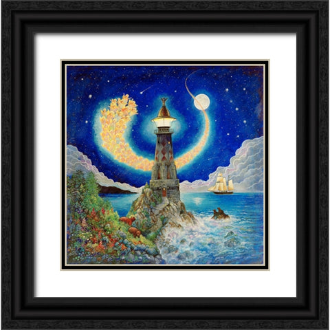 Angels Light Black Ornate Wood Framed Art Print with Double Matting by Bell, Bill