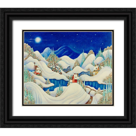 Marshmellow Snow Black Ornate Wood Framed Art Print with Double Matting by Bell, Bill