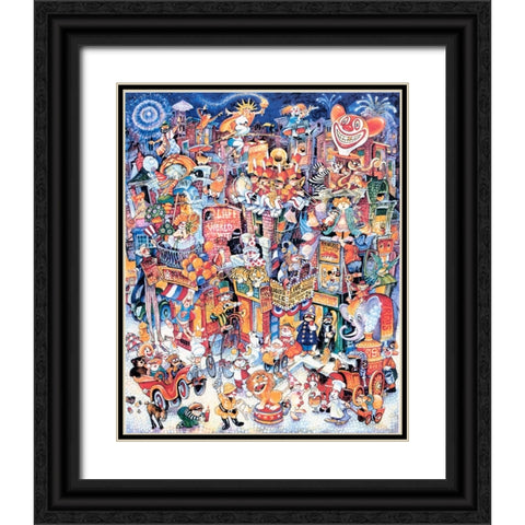 Clown Town Black Ornate Wood Framed Art Print with Double Matting by Bell, Bill