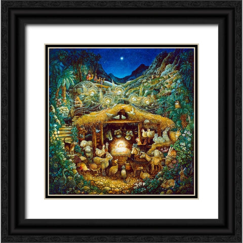 Silent Night Black Ornate Wood Framed Art Print with Double Matting by Bell, Bill