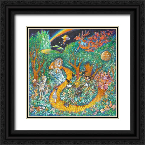 Follow the Yellow Brick Road Black Ornate Wood Framed Art Print with Double Matting by Bell, Bill