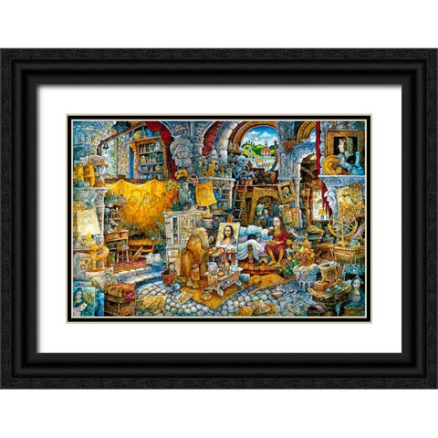 Mona 2 Spaghetti Black Ornate Wood Framed Art Print with Double Matting by Bell, Bill