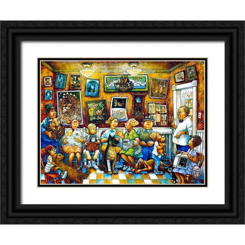 Visit To The Vet Black Ornate Wood Framed Art Print with Double Matting by Bell, Bill
