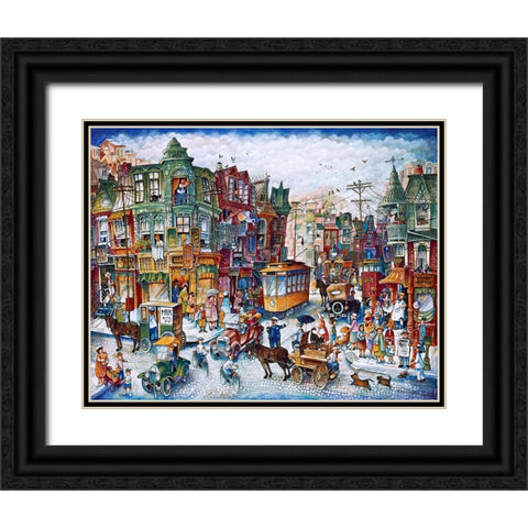 St. Lawrence Blvd (Montreal) Black Ornate Wood Framed Art Print with Double Matting by Bell, Bill