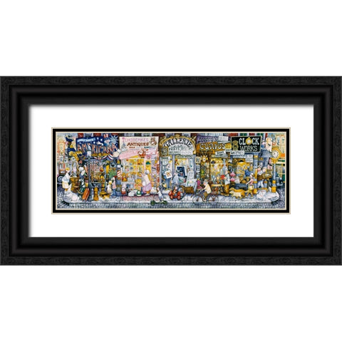 Antique Row Black Ornate Wood Framed Art Print with Double Matting by Bell, Bill