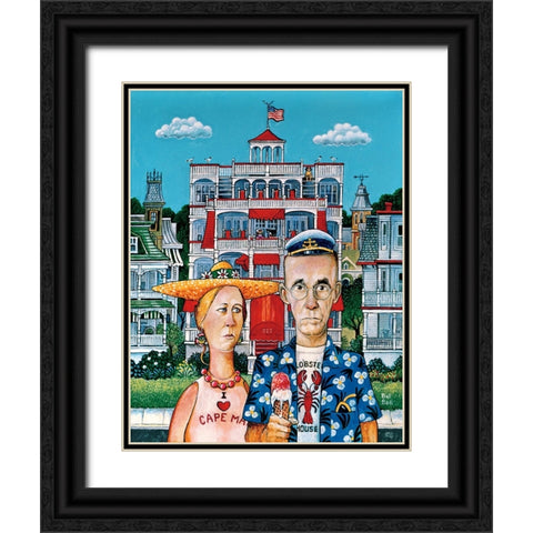 Cape May Gothic Black Ornate Wood Framed Art Print with Double Matting by Bell, Bill