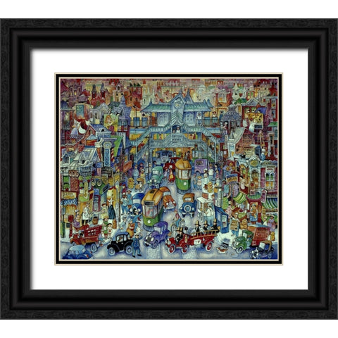 The El Stop Black Ornate Wood Framed Art Print with Double Matting by Bell, Bill