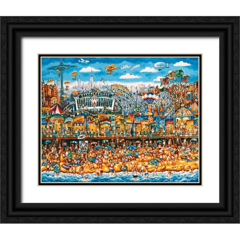 Coney Island Black Ornate Wood Framed Art Print with Double Matting by Bell, Bill