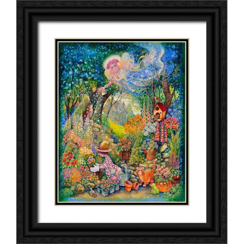 My Gardening Angel Black Ornate Wood Framed Art Print with Double Matting by Bell, Bill