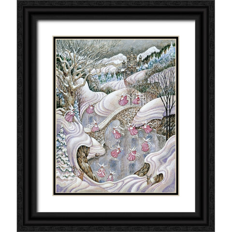 The Pink Ladies Black Ornate Wood Framed Art Print with Double Matting by Bell, Bill
