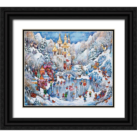 Camelot Winter Black Ornate Wood Framed Art Print with Double Matting by Bell, Bill