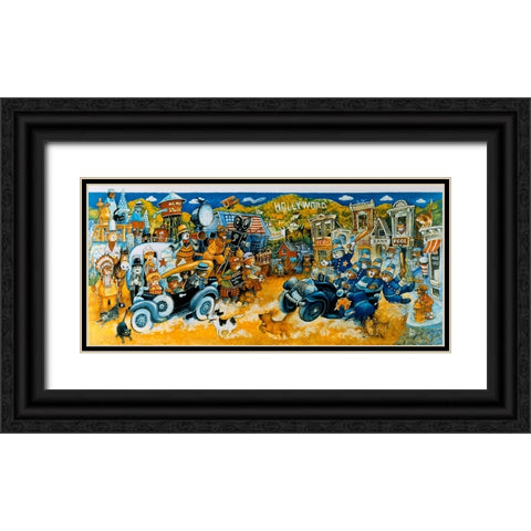 Keystone Kops Black Ornate Wood Framed Art Print with Double Matting by Bell, Bill