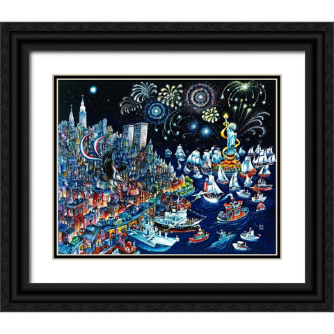 Liberty With Eagle Black Ornate Wood Framed Art Print with Double Matting by Bell, Bill