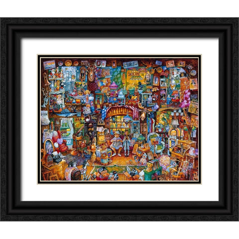 The Antiques Black Ornate Wood Framed Art Print with Double Matting by Bell, Bill