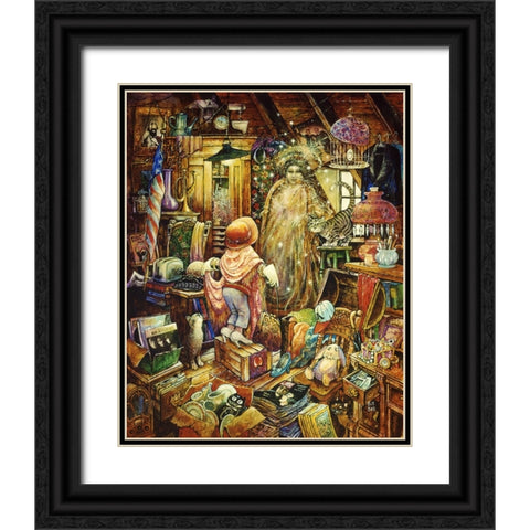 Pretending Black Ornate Wood Framed Art Print with Double Matting by Bell, Bill