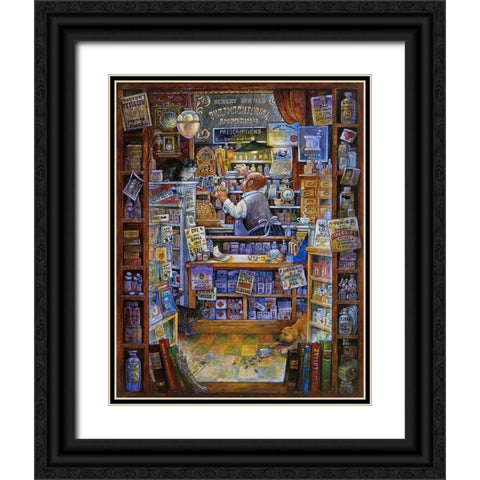 Pharmacist Black Ornate Wood Framed Art Print with Double Matting by Bell, Bill