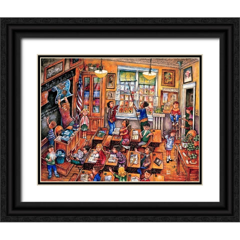 School Room  Black Ornate Wood Framed Art Print with Double Matting by Bell, Bill